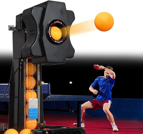 Lanceur automatique de balle de tennis de table avec télécommande, 9 réglages de lancement pour l'entraînement et l'exercice