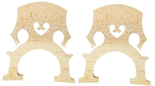 POPETPOP 2pcs 4/4 Cello Bridge Made of Maple Wood Professional Fitted Cello Parts Accessories for String Instrument Repair and Sound Transmission