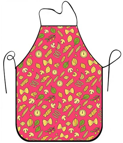 Delantal culinario colorido para cocinar, delantal de cocina con patrón de comida juguetona, diseño casual de verano, lavable, para barbacoa y jardín, Melocotón, 24x31 Inch