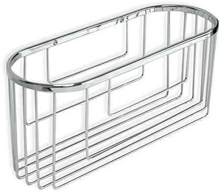 TATAY Duschhylla Oval Mässing, 11x13x30 Cm, Klarar 5 Kg, Skruvar Ingår | Duschhylla för Duschen | Fix-system utan Borrning | Kompatibel med Quick | Modell Fuktbeständig | Modell Modern, Krom