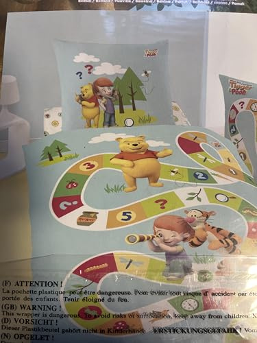 CTI 037151 Bettwäsche Disney Winnie Sunny 135 x 200 cm und 80 x 80 cm gelb