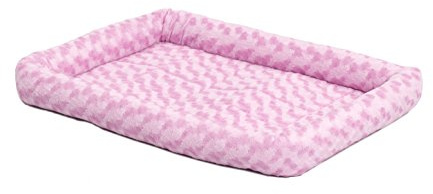 MidWest Homes for Pets QuietTime Fashion XXS Dog Bed – Pink Faux Fur Bolster, Ultra-Soft and Machine Washable, Fits 46 cm Crates and Carriers, for Small Dogs and Cats