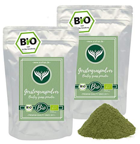 Azafran BIO Gerstengraspulver, Gerstengras Pulver aus natürlichen Anbau in DE oder AT 1kg