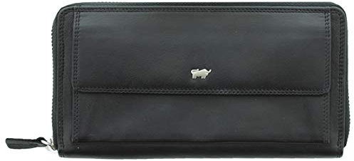 BRAUN BÜFFEL Geldbörse Golf 2.0 - mit Reißverschluss - aus echtem Leder (schwarz, 16 Fächer)