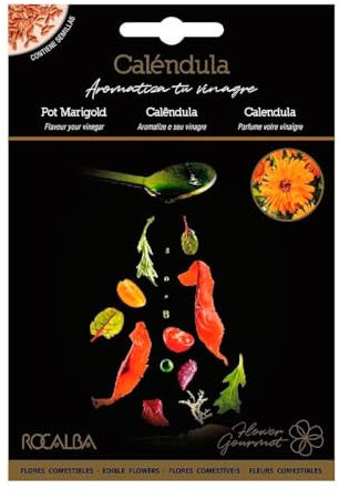 Semillas de flores comestibles de Caléndula Rocalba
