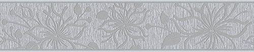 A.S. Creation | Endast Borders 11 | 346643 | Fleecekant | Blomutseende | 5,00 x 0,13 m | grå | tapet