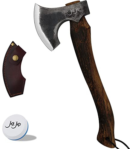 The Frostbreaker - Camping Hatchet - Forged Steel Axe with Leather Sheath - Survival Axe for Wood Splitting and Chopping - Bushcraft Hatchet - Perfect for Outdoor Adventures