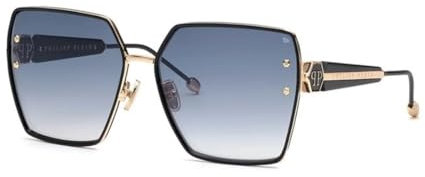 Philipp Plein Unisex SPP122V Sunglasses, 0300 ORO Rose' Lucido Totale, 64