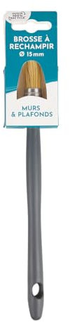 COGEX - Brosse à rechampir, Pinceau à rechampir Peinture - Brosse à rechampir Peinture - Diamètre: Ø15mm - Manche en Plastique 100% recyclé - pour Murs et plafonds - pour Angles, moulures et reliefs