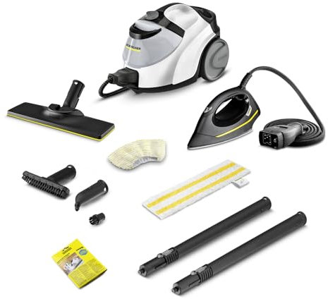 Kärcher steam cleaner SC 5 EasyFix Iron (incl. steam iron, cleaning performance per tank: 150 m2, heating time: 3 min, hot water connection, continuous refillable water tank)