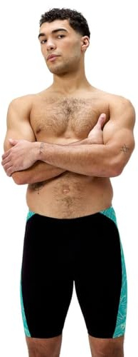 Speedo HyperBoom Panel Jammer para Hombre, Black/Turquoise Gem, 30