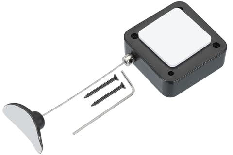 PATIKIL 1,5m Cavo Sicurezza Retrattile Telecomando, Blocco Cavo Lucchetto con Adesivo Biadesivo e Vite per Telecomando TV Controller Gioco, Nero (Cappuccio Curvo Gomma)