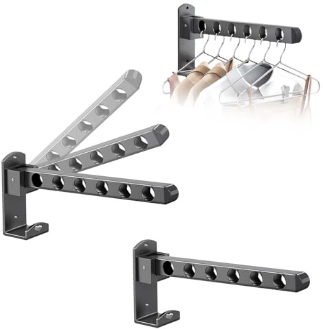 MINZHI 2 pezzi Appendiabiti da Parete Pieghevole,Muro Pieghevole Appendiabiti,Appendiabiti Pieghevole Da Parete,Ganci Pieghevoli da Parete Ganci,adatti per bagno, camera da letto, balcone (Grigio)