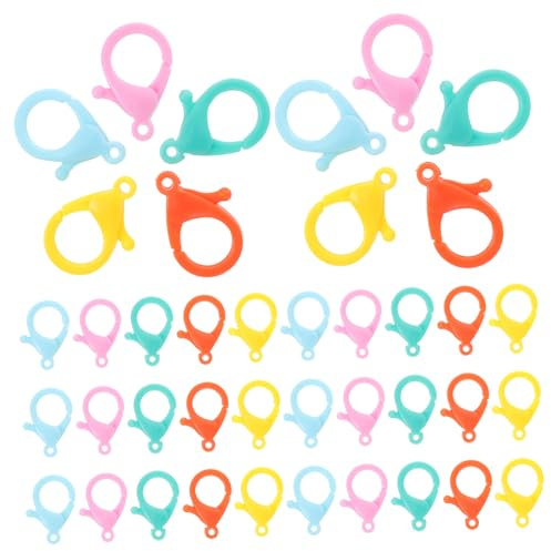 HOMSFOU Cierres De Langosta De Plástico Multicolor Para Joyería Diy, 50 Piezas, Cierre Para Pulsera y Collar, Accesorios Creativos Para Manualidades y Bricolaje