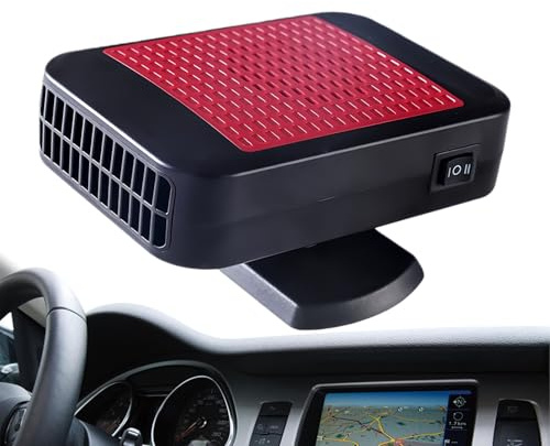 Genérico Ventilador Calefactor para Coche - Calefactor Portátil 12V De 2 Velocidades para Auto,Calentador De Coche Y Desempañador,para SUV Camioneta Vehículo Invierno Camping Desplazamientos Clima