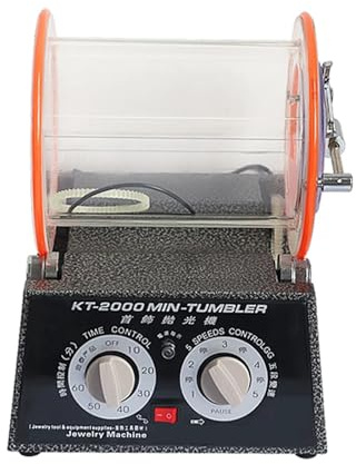 KT2000 Mini Jewelry Polisher Tumbler Rotary Tumbler with 5Kg Capacity for Jewelry Polishing and Finishing for Workpiece Surface