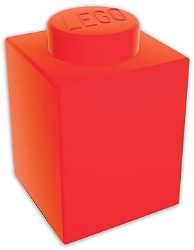Lego Iconic 1x1 Silikon Ziegel Nachtlicht - 15 Minuten Auto-Off-Funktion - Inklusive 3 x AAA Batterien - Rot