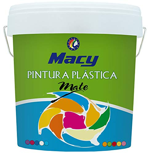 Pintura plastica mate para decoraciones de INTERIOR, color BLANCO, excelente BLANCURA, alto PODER CUBRIENTE - MATE REF. 100-4 Litros o 5 Kgs