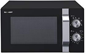 Sharp R204BA Solo-Mikrowelle,20 L,800 W,6 Leistungsstufen,Timer von 30 Minuten bis 00 Sekunden,Schwarz