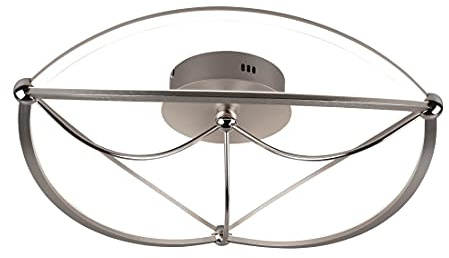 Trio-Leuchten Charivari 621290107 Plafonnier LED en métal nickel mat avec variateur d'intensité 42 W