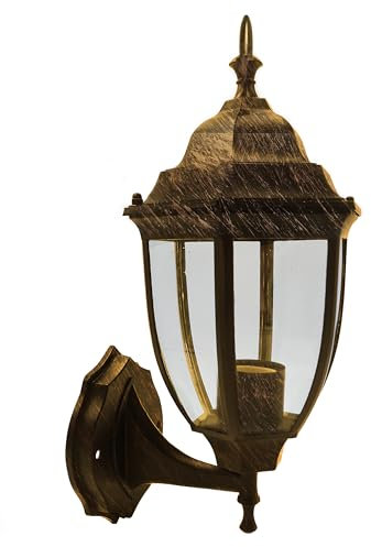 MAKA change your life quality Lampada Lampadario Applique da Parete per Esterno, Applique Lanterna da Muro, Per Giardino Esterni, Alluminio, Attacco E27 Lampadina non Inclusa 60W IP45 (Bronzo)