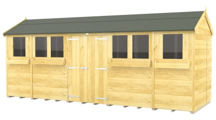 Total Sheds 18 x 6 ft Apex Summer Shed, Tanalised Pressure Treated, EPDM Roof, 15 Year Warranty