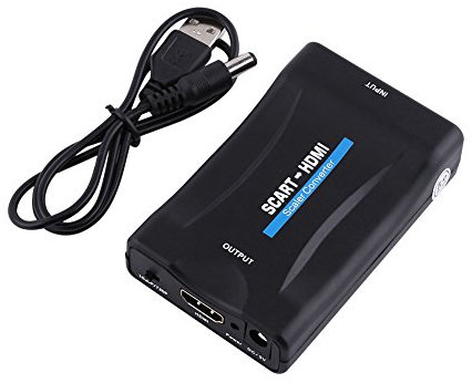 Joyzan Scart To HDMI Converter, Audio Video Converter Scaler Adapter with PAL NTEC Video Scaler USB Power Cable Compatible for Sharing Your Smart Phone Photos Music And Movies on The HD TV