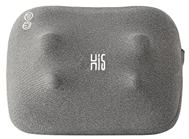 Hi5 Bravo Mini Shiatsu-Massagekissen mit Wärmefunktion Abschaltautomatik Waschbarer Bezug für Schultern Nacken Rücken und Beine-Grau