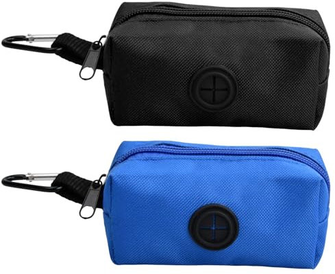 2 stück Wasserdicht Pet Poop Tasche Halter Kotbeutelspender für Hunde Hundekotbeutel-Spender mit Reißverschluss Haustier Kotbeutelspender Beutelspender für Spazierengehen mit Dem Hund, Laufen, Wandern