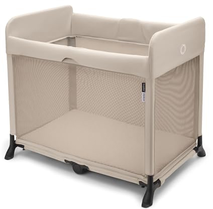 Bugaboo Stardust - All-in-one, Quick to Assemble, Black pop-up Travel cot and playpen for Babies and Toddlers with Mattress and Zip-in Bassinet, Desert Taupe