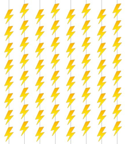 8 PCS Lightning Bolt Party Decoration Banners Lightning Birthday Party Decorations Lightning Bolt Hanging Banner for Flash Weather Party Decorations