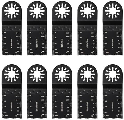 OWLMATE Pack de 10 Hojas de Sierra Multiherramienta, Accesorios Multiherramienta Hojas de Sierra Multiherramienta de 35 mm para Metal y Madera, Accesorios Multiherramienta Universales de Bloqueo