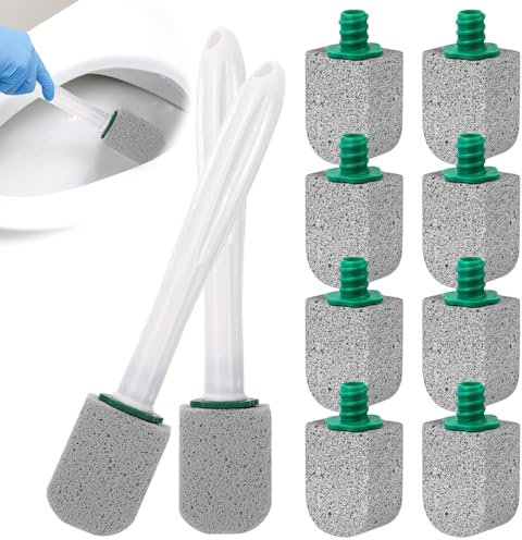 10 pezzi pietra pomice, WC con 2 manici, pulisce potenti anelli d'acqua duri, pietra pomice per la pulizia del bagno, della cucina, della piscina, delle macchie profonde