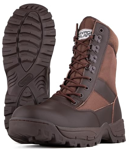Savage Island Leather Military Tactical Side Zip Combat Boots