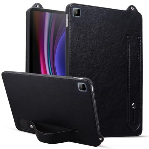 Tablettskydd Kompatibel med Honor Pad X8 10,1 2022/X8 Lite Stötsäkert ställ Handrem Tablettfodral Läder TPU Tablettfodral Hemma för surfplatta(Siyah)