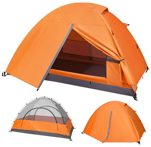 Warmiehomy Camping Tent, 1 Man Waterproof Dome Tent, Lightweight Backpacking Tent, Easy Set Up, 3 Season One Person Tents for Hiking Outdoor Mountaineering Travel