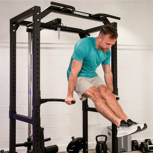 ESTRUCTURAS POWER RACK HORIZON – ENTRENAMIENTO DE FUERZA EN CASA, MULTIAGARRE, SOPORTE PARA BARRAS Y DISCOS, DISEÑO COMPACTO Y ROBUSTO (HPR70, HHR50, HSR30)