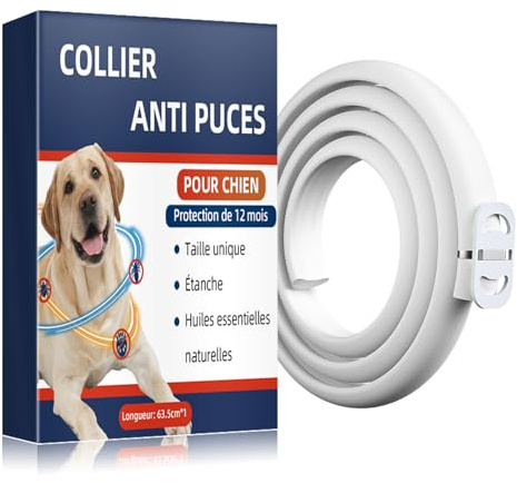 Collare Antiparassitario Regolabile Per Cani, Impermeabile, Con Oli Essenziali Naturali. Aiuta Contro Pulci E Zecche, Adatto A Cani Di Tutte Le Taglie, Protezione Fino A 12 Mesi