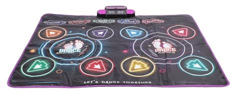 Oreilet Tapete Baile Inalámbrico PC, Tapete Baile Electrónico Portátil con Bluetooth 2 Jugadores Alfombra para Adultos Niñas, Juego Musical para Niños 3, 4, 5, 6, 7, 8, 9 y 10 Años