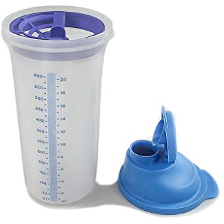 Kenparazzi Tupperware Shaker Mix-Fix Gobelet doseur 600 ml XL QuickShake Shake It Bleu transparent