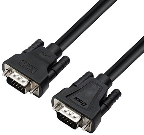 DTECH 3 Feet SVGA VGA Computer Monitor Cable Male to Male Supports 1080p High Resolution (1 Meter, Black)