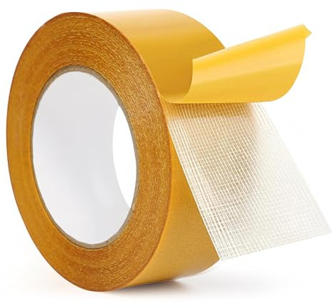 WINSOME Double Sided Carpet Tape, Rug Tape Strong Adhesive to Grip Hardwood, Tile, Laminate Floor with Size 50mm x 25m