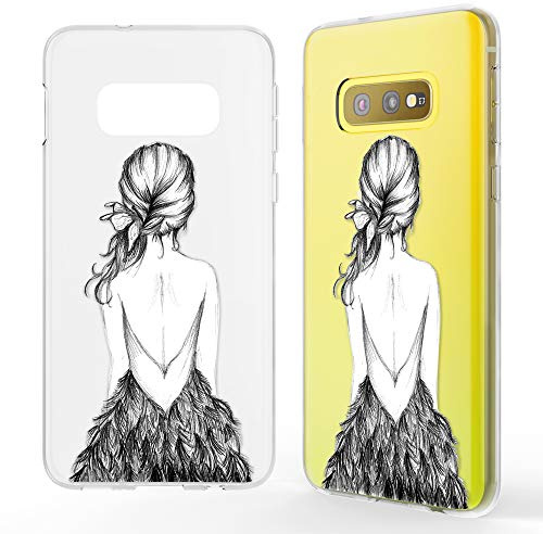 NALIA skal kompatibel med Samsung Galaxy S10e, motiv mobilskal slim silikon Case Cover skyddshölje tunn genomskinlig, fodral mobiltelefonväska bakskydd transparent stötfångare, Bird Princess