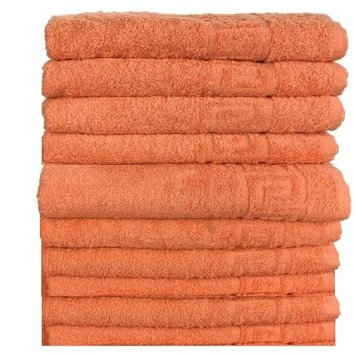 GMMH 10 TLG Set Handtücher Handtuch Set Duschtucher 100% Baumwolle 500g/m2 (Orange)