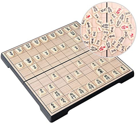 KOKOSUN Shogi, Japanisches Schach, Magnetisch Faltbares Brettspiele Bequeme Aufbewahrung, Reisespiel für Kinder und Erwachsene (Abgerundete Ecke)