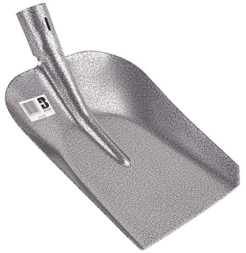 BAUSTER® Robuste Schaufel 280 x 230 mm Gartenschaufel eckig für 38 mm Stieldurchmesser, Hohe Qualität, Schaufel für den BAU, Stahlblech Sandschaufel, Schaufel für Loses Material Universalschaufel