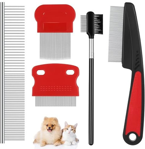 Thursday April 5 Stück Tränen Fleck Entferner Doppelseitiger Hunde Augen Kamm Bürste Flohkämme Haustierpflege Mehrzweck Werkzeug für Katzen und Hunde Pflegekamm