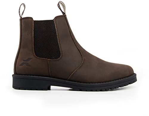 Xpert - Heritage Saddler Dealer Boots. Pull On Genuine Waxy Leather Chelsea Boots With Footbed Padding And Breathable Lining, Ideal Mens Shoes For Everyday Wear (Rustic Brown, UK9)