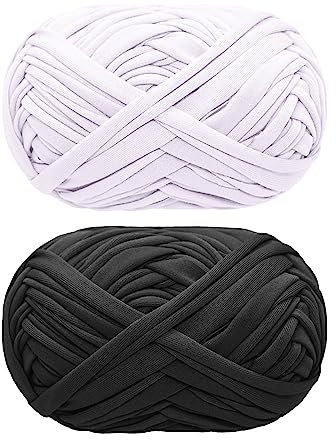 Spldsun 2 Stücke Webgarn Häkelgarn, T-Shirt Garn Stricken Häkelgarn, DIY T-Shirt Garn, für Stricken Von Häkelgarn Korbflechtzubehör