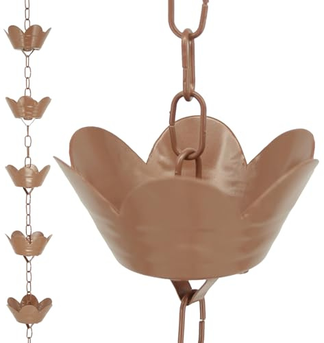 DFTDFYXYCatena Antipioggia Catene da Pioggia per Esterni Catena di Drenaggio della Catena per Decorazioni da Giardinaggio per Deviare L'acqua Decorazioni da Giardinaggio,Cortile, Patio,3m(9.8ft)